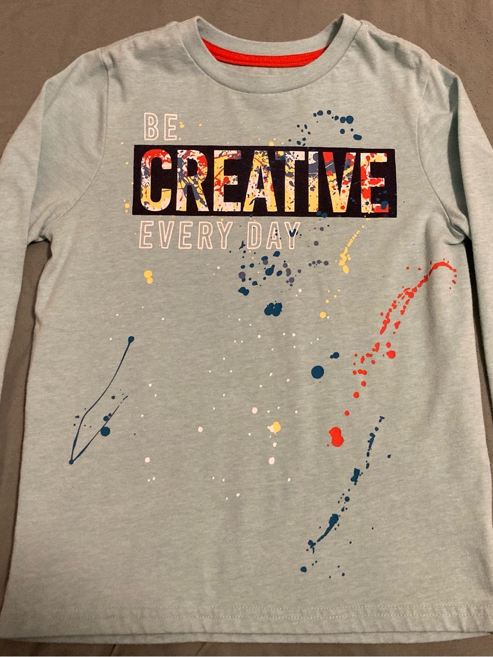 Light Gray 'Be Creative Every Day' Long Sleeve Tee for Kids